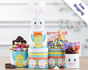 Happy Easter Chocolate Bunny Tower Free Shipping
